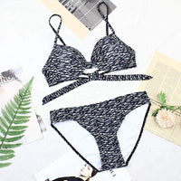 Thumbnail for Underwire Mid-waist Bandage Bikini Swimwear