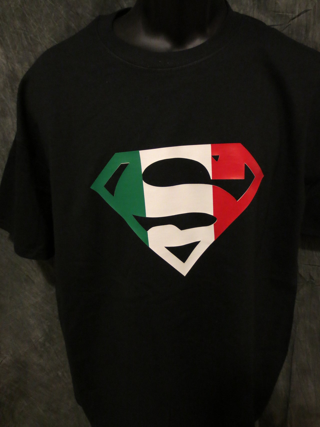 Superman Italian Flag Logo Black Tshirt - TshirtNow.net - 8