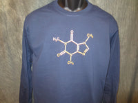 Thumbnail for Caffeine Molecule Navy Blue Tshirt With Yellow Print - TshirtNow.net - 4