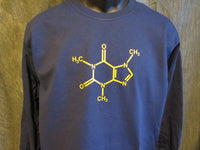 Thumbnail for Caffeine Molecule Navy Blue Tshirt With Yellow Print - TshirtNow.net - 6