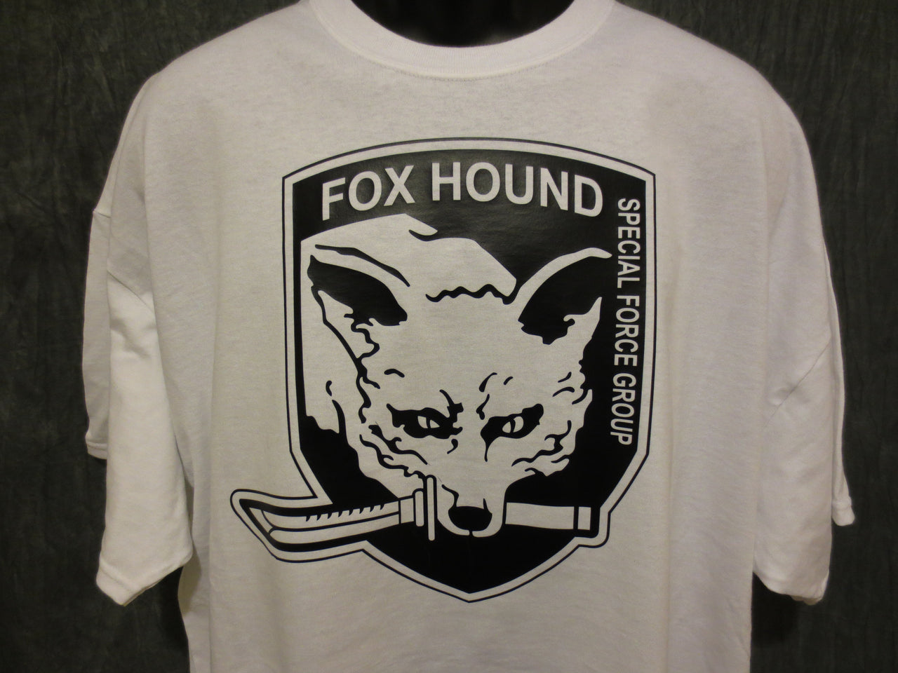 Metal Gear Solid Fox Hound Special Force Group Tshirt:White With Black Print - TshirtNow.net - 2