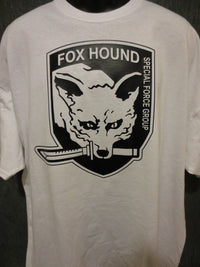 Thumbnail for Metal Gear Solid Fox Hound Special Force Group Tshirt:White With Black Print - TshirtNow.net - 5