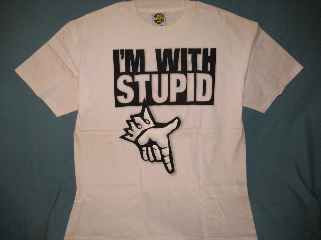 I'm With Stupid Adult White Size XL Extra Large Tshirt - TshirtNow.net