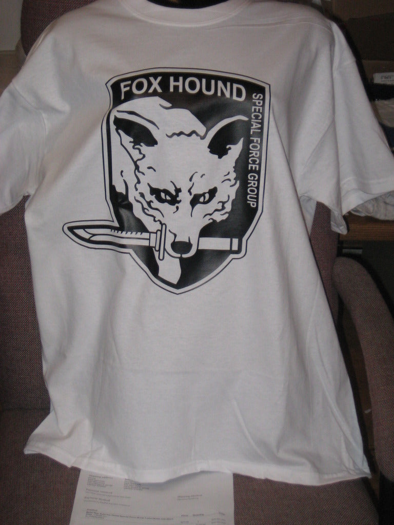 Metal Gear Solid Fox Hound Special Force Group Tshirt:White With Black Print - TshirtNow.net - 6