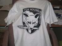 Thumbnail for Metal Gear Solid Fox Hound Special Force Group Tshirt:White With Black Print - TshirtNow.net - 7