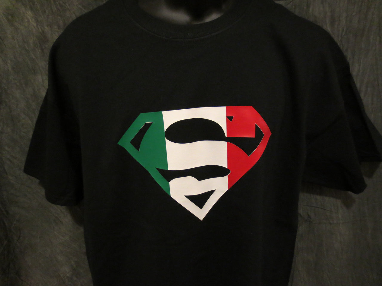 Superman Italian Flag Logo Black Tshirt - TshirtNow.net - 7
