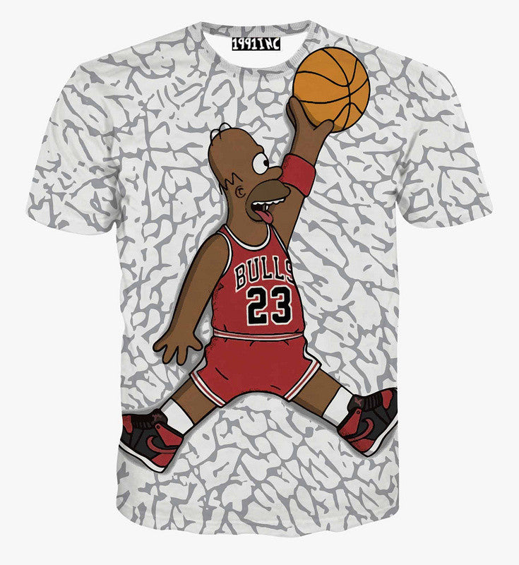 The Simpsons Homer Simpson Chicago Bulls Basketball Allover Print Tshirt - TshirtNow.net - 1