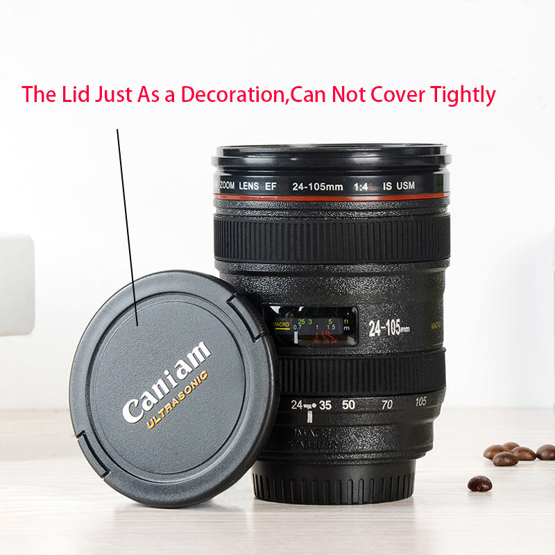 Hard Plastic Coffee/Tea Mug alike SLR Camera Lens 24 105mm 1:1 Scale with openable lid
