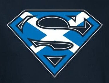 Superman Scottish Flag Logo Navy Tshirt - TshirtNow.net - 1