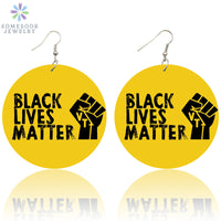 Thumbnail for Black Lives Matter - Natural Copper Wooddrop Women Earrings