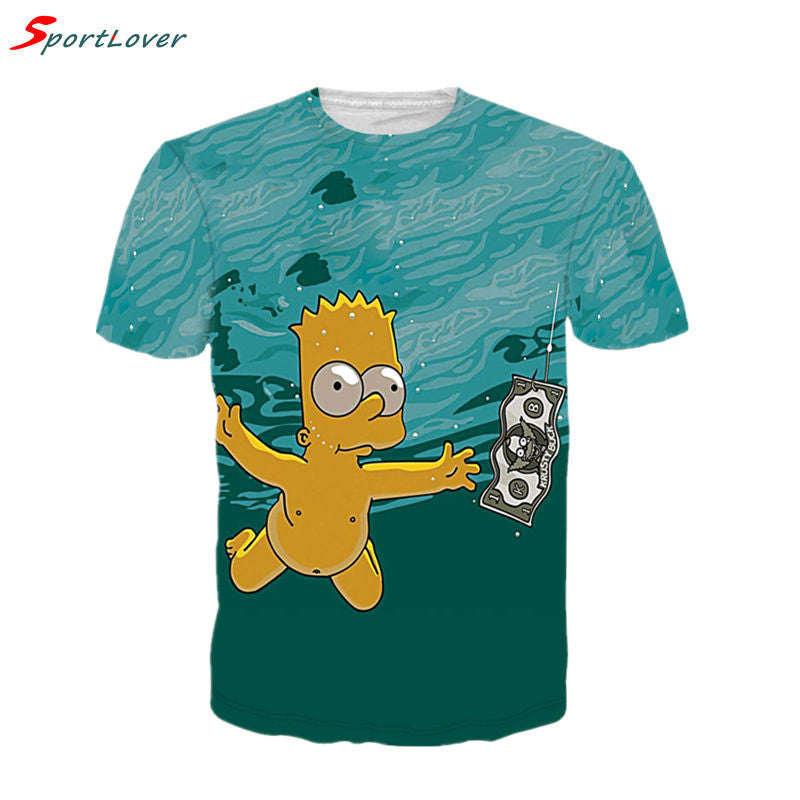 The Simpsons Bart Simpson Nirvana 'Nevermind' Spoof Allover Print Tshirt - TshirtNow.net - 1