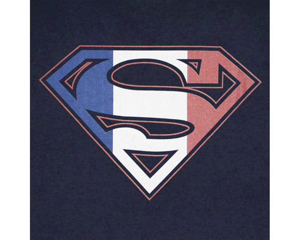 Superman French Flag Logo Navy Tshirt - TshirtNow.net