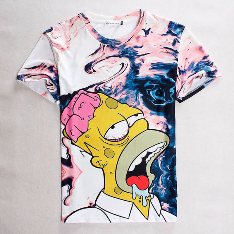 The Simpsons Homer Simpson Summer Melting Mens' 3D Allover Print Tshirt - TshirtNow.net - 1
