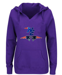 Thumbnail for New England Patriots Women's V-neck Fitted Hoodie