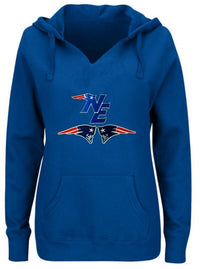 Thumbnail for New England Patriots Women's V-neck Fitted Hoodie