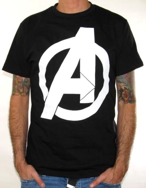 The Avengers Logo Tshirt Black tshirt white large logo - TshirtNow.net