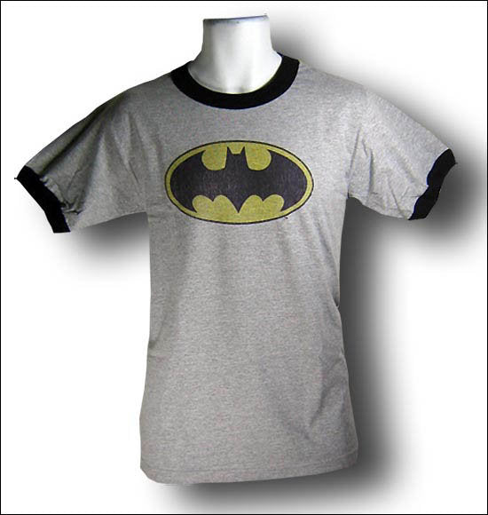 Batman Logo Heather Grey Ringer Tshirt - TshirtNow.net - 1