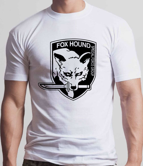 Metal Gear Solid Fox Hound Special Force Group Tshirt:White With Black Print - TshirtNow.net - 1