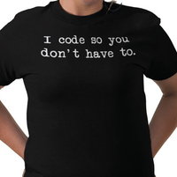 Thumbnail for I Code So You Don't Have To Tshirt: Black With White Print - TshirtNow.net