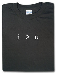 Thumbnail for I > U Tshirt: Black With White Print - TshirtNow.net