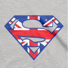 Superman British Flag Logo Ash Grey Tshirt - TshirtNow.net