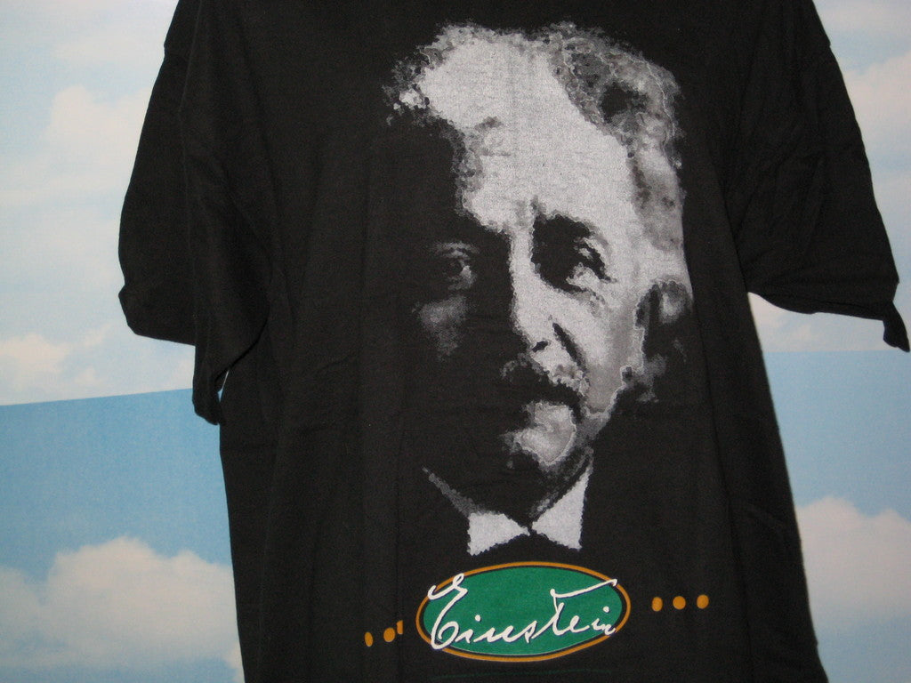 Einstein Face Adult Black Size XL Extra Large Tshirt - TshirtNow.net - 2