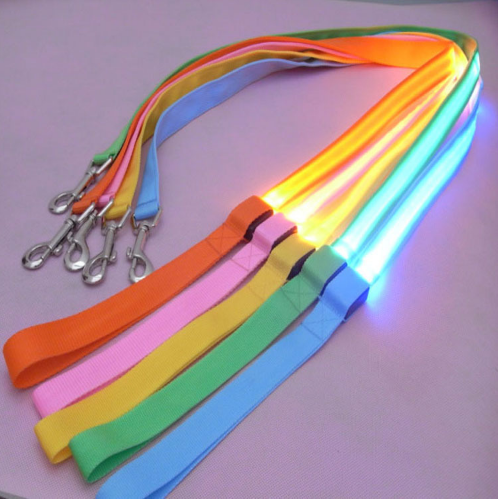 Nylon Led Dog Leash Night Safety Light - 6 Colors 47 Inches Long