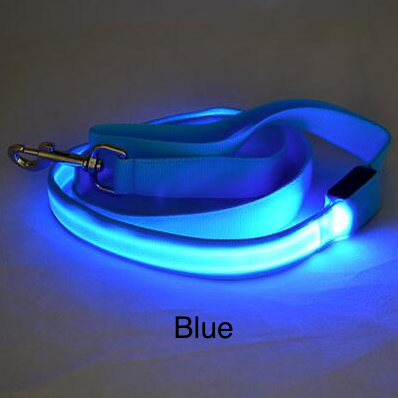 Nylon Led Dog Leash Night Safety Light - 6 Colors 47 Inches Long