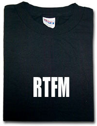 Rtfm Tshirt: Black With White Print - TshirtNow.net