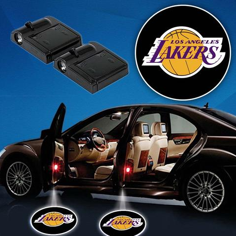 2 NBA LOS ANGELES LAKERS WIRELESS LED CAR DOOR PROJECTORS