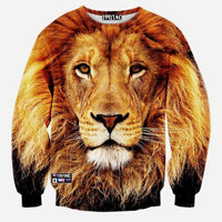Thumbnail for 3D Allover Print Lion Face Crewneck Sweatshirt - TshirtNow.net - 1
