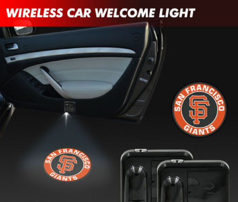 2 MLB SAN FRANCISCO GIANTS WIRELESS LED CAR DOOR PROJECTORS