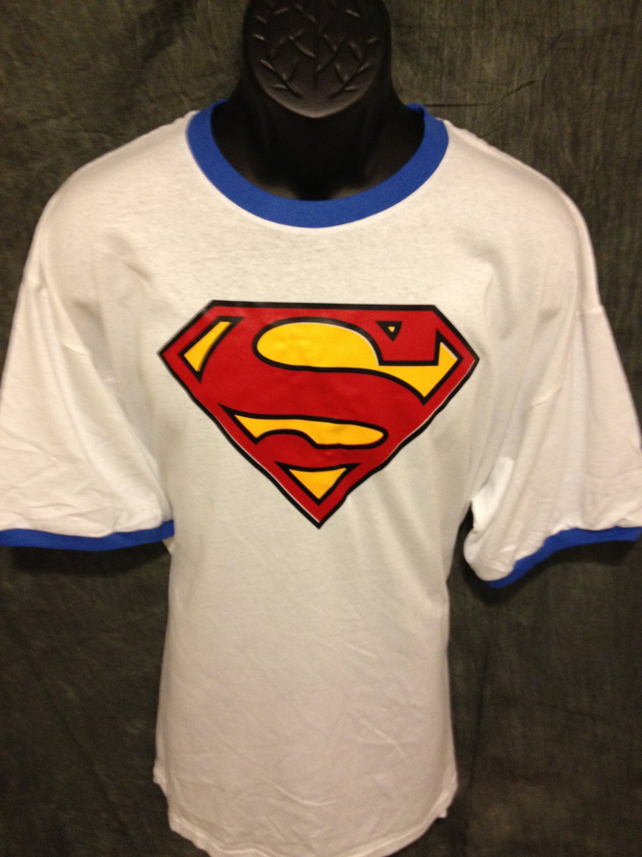 Superman Classic Logo on Blue Ringer Tshirt - TshirtNow.net - 4