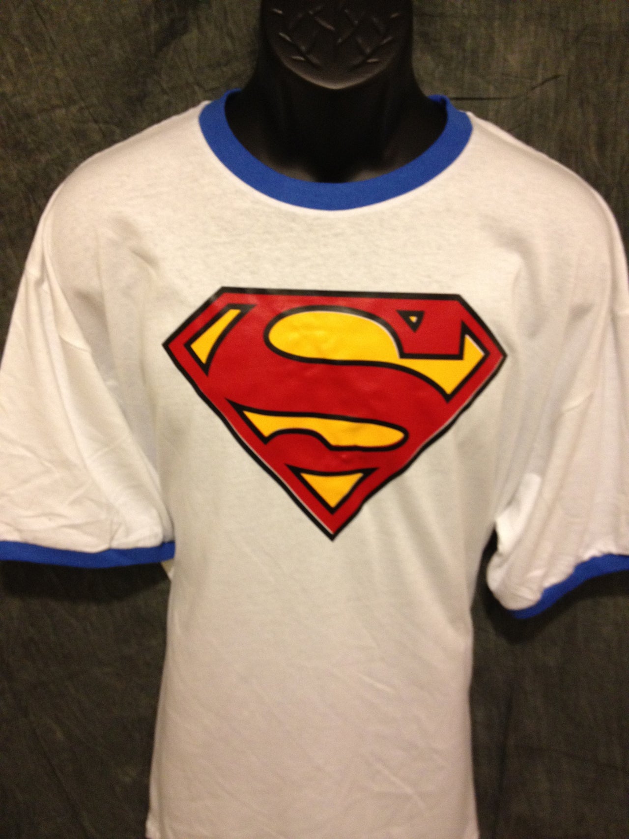 Superman Classic Logo on Blue Ringer Tshirt - TshirtNow.net - 5