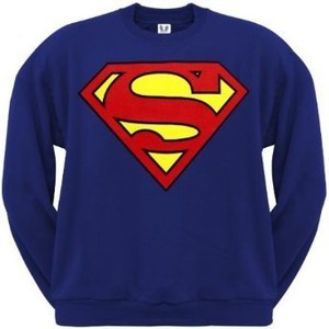 Superman Classic Logo Royal Blue Crewneck Sweatshirt - TshirtNow.net - 1