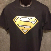 Thumbnail for Superman Logo Variant Gold and Silver Alternate-Color Logo Black Tshirt Superman Logo Tshirt - TshirtNow.net - 1