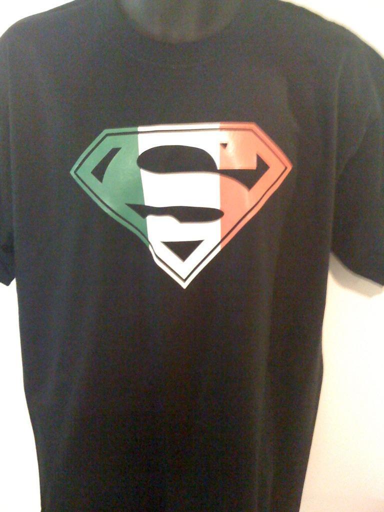 Superman Italian Flag Logo Black Tshirt - TshirtNow.net - 5