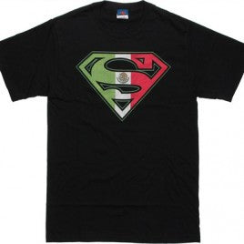Superman Italian Flag Logo Black Tshirt - TshirtNow.net - 3