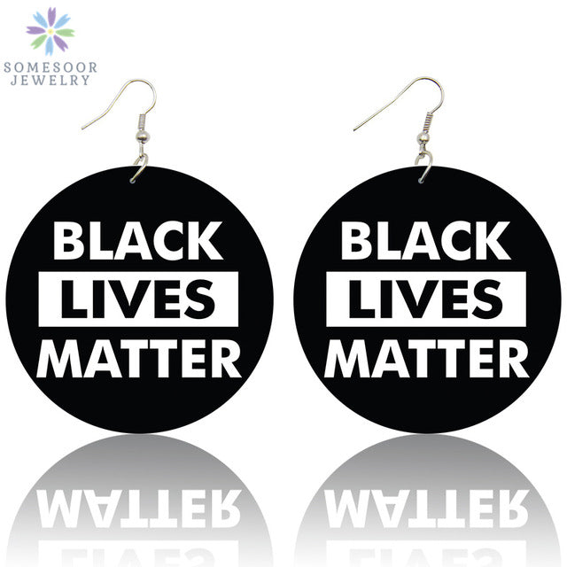 Black Lives Matter - Natural Copper Wooddrop Women Earrings