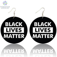 Thumbnail for Black Lives Matter - Natural Copper Wooddrop Women Earrings