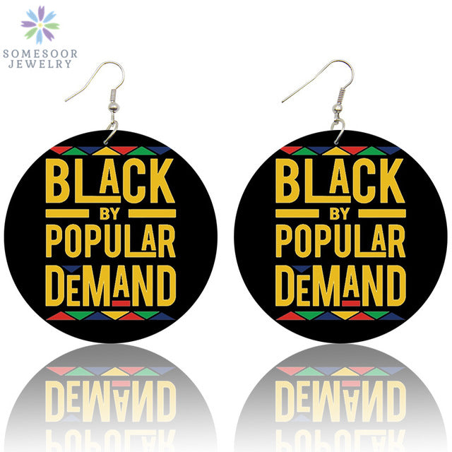 Black Lives Matter - Natural Copper Wooddrop Women Earrings