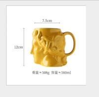 Thumbnail for Limited Edition Apollo David Head Sculptured 3D Ceramic Milk/Coffee/Tea Mugs