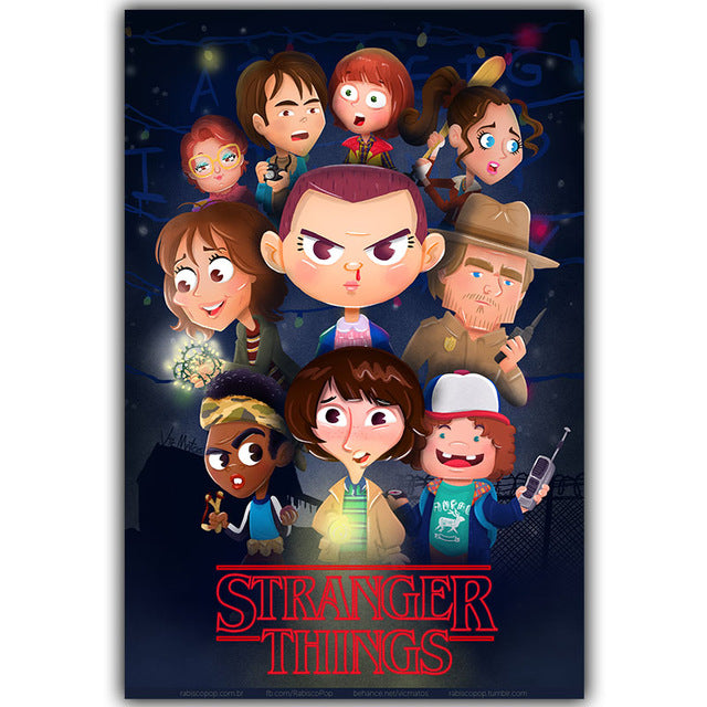 Stranger Things TV Movie Poster Silk Art Print Poster