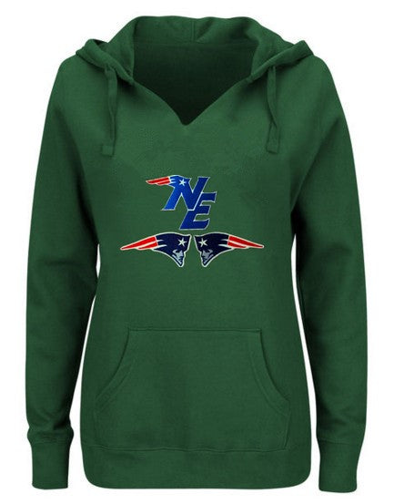 New England Patriots Women's V-neck Fitted Hoodie