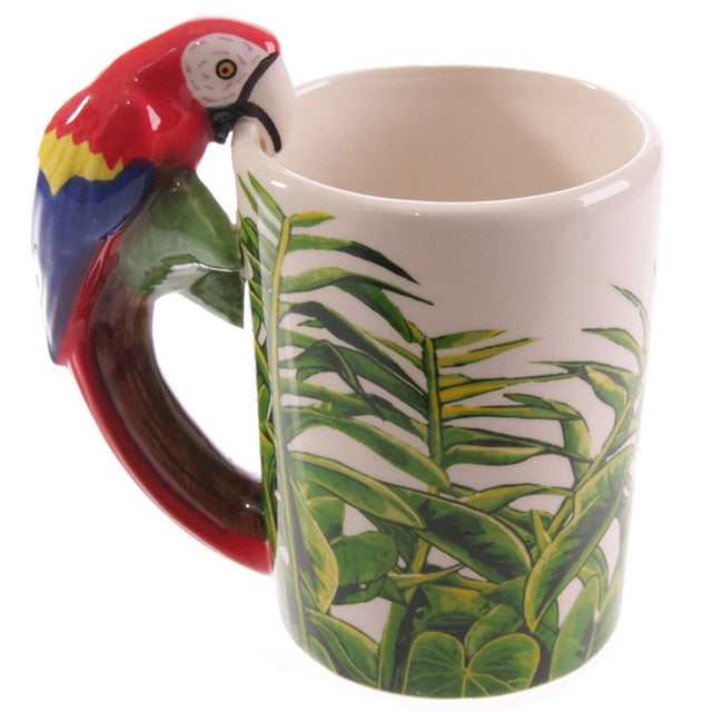 Hand Painted and Sculpted Animal Pattern Ceramic Mark Water/Coffee/Tea Cup Ideal for Office Decorative Purpose.