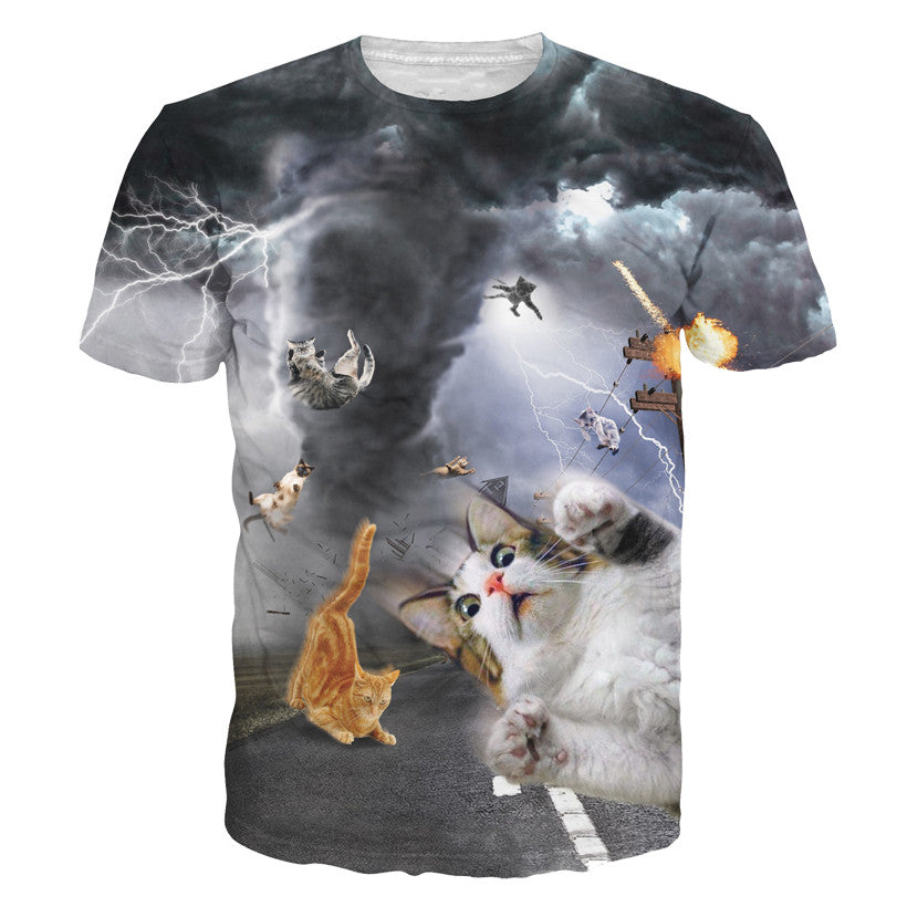 3D Allover Graphic Print Cat Tshirts - TshirtNow.net - 18