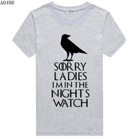 Thumbnail for Game Of Thrones Sorry Ladies I'm In The Night's Watch Tshirt - TshirtNow.net - 8