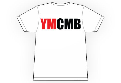 Ymcmb Tshirt: White With Red & Black Print - TshirtNow.net - 1