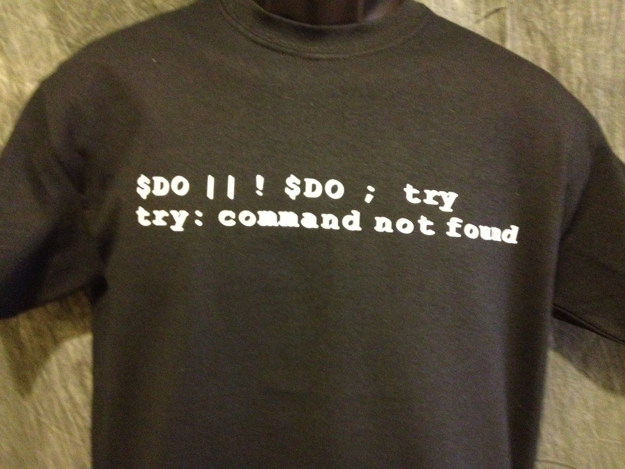 Do or Do Not; There is no Try (Computer Code Yoda Expression of Speech) Tshirt: Black With White Print - TshirtNow.net - 8